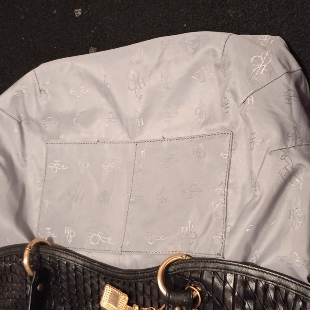 Cole Haan Black Open Weaved Leather Tote - Picture 4 of 9